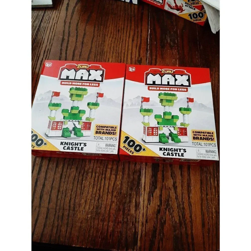 New Two Zuru Max 101 Piece Knights Castle Building Block Sets Compatible w Legos